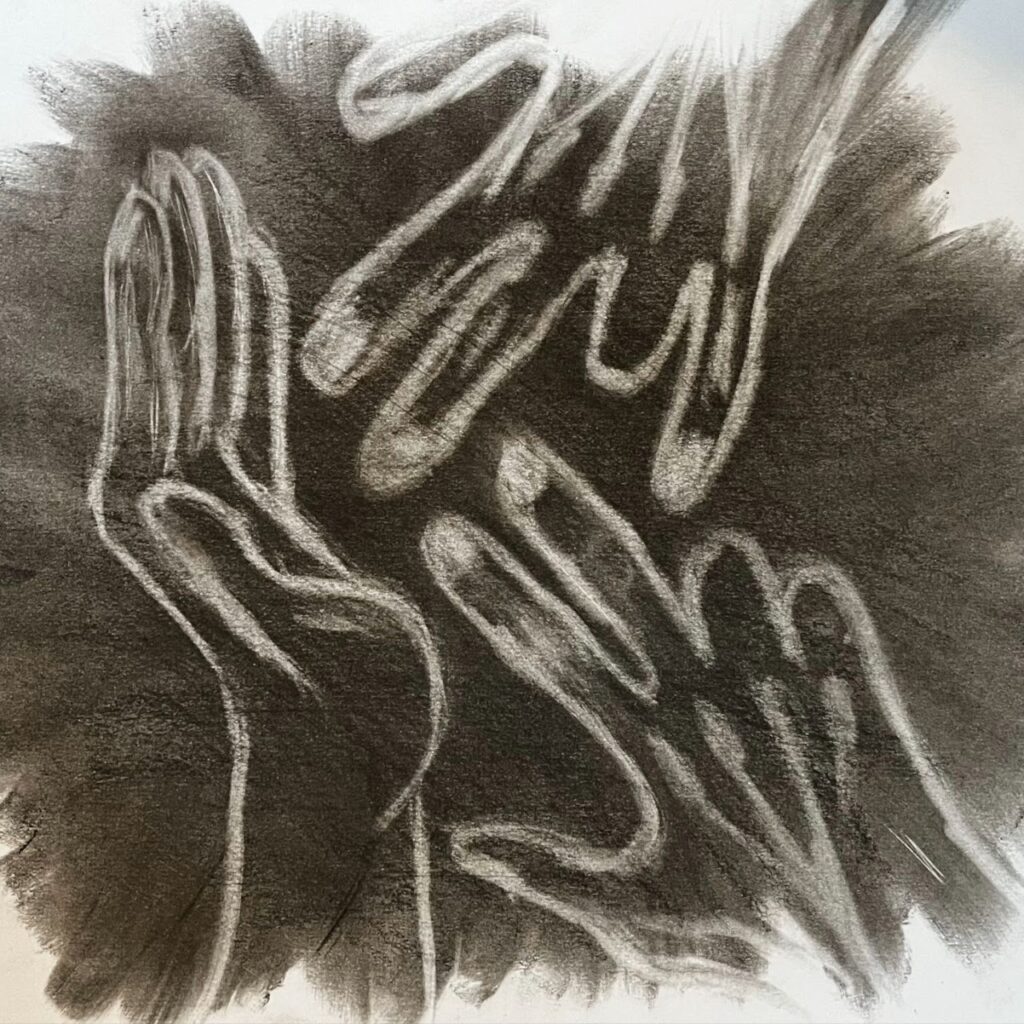 "Die hande" on Paper A3